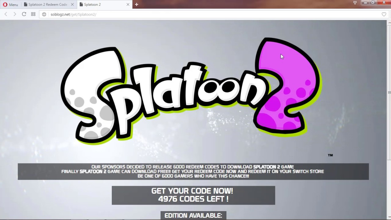 Splatoon 2 digital code